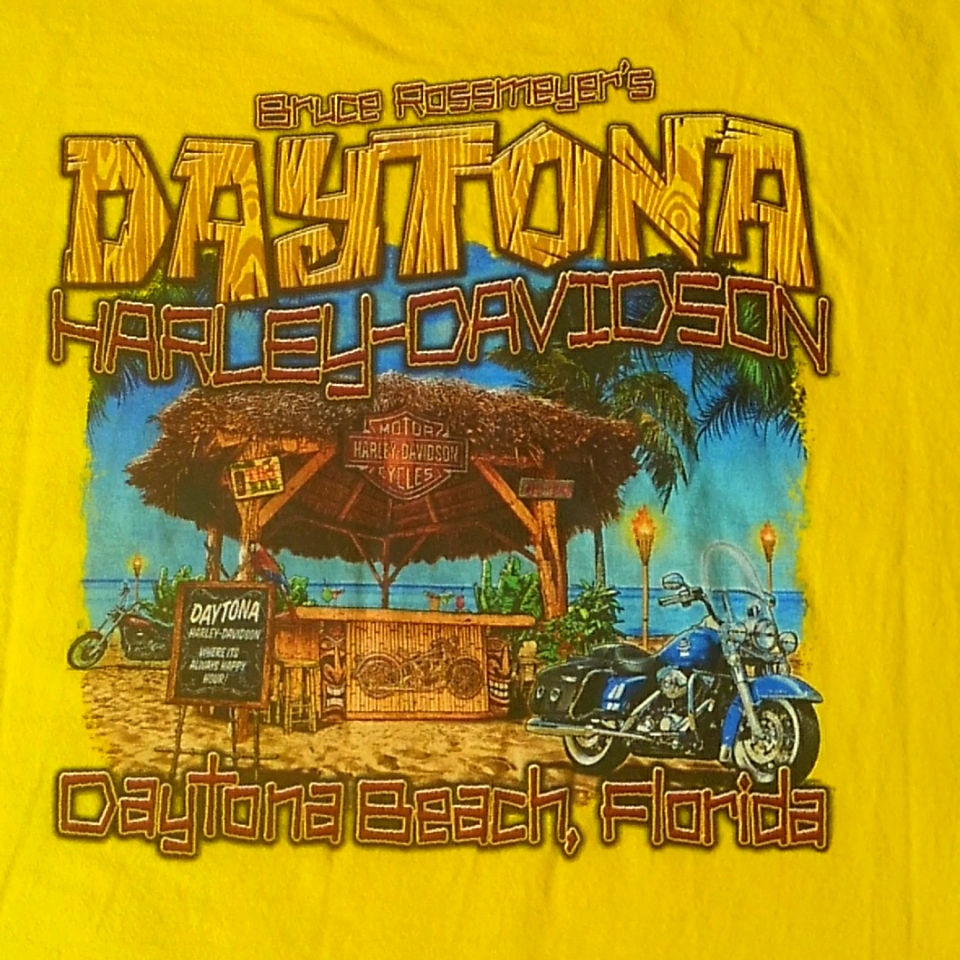 Yellow Daytona HarleyDavidson Daytona Beach Florida Ss Graphic Tee Xl